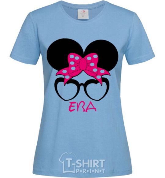Women's T-shirt Eva minnie sky-blue фото