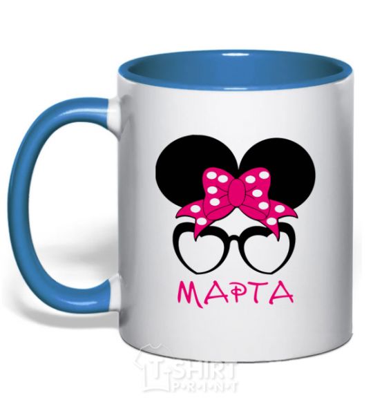 Mug with a colored handle Martha minnie royal-blue фото