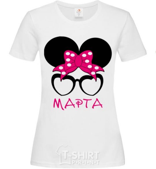 Women's T-shirt Martha minnie White фото