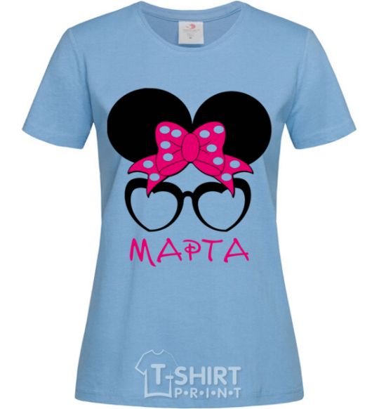 Women's T-shirt Martha minnie sky-blue фото