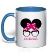 Mug with a colored handle Oksana minnie royal-blue фото