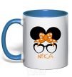 Mug with a colored handle Nika minnie royal-blue фото