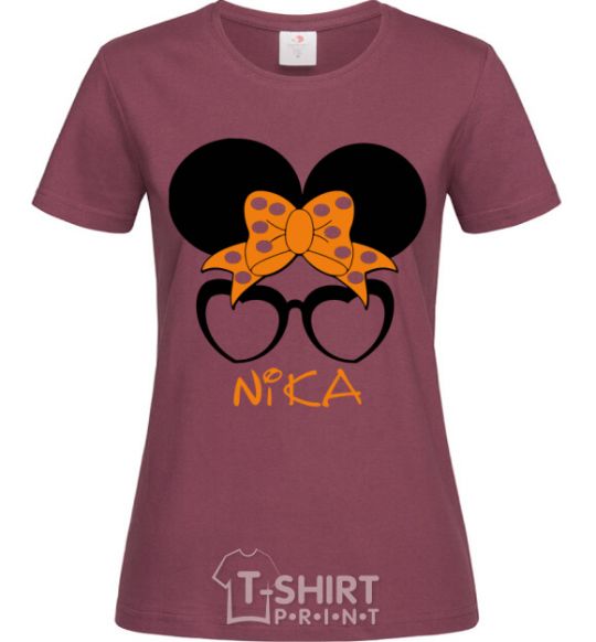 Women's T-shirt Nika minnie burgundy фото