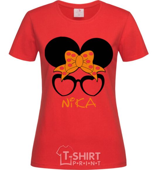 Women's T-shirt Nika minnie red фото