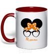 Mug with a colored handle Mariana minnie red фото