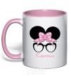 Чашка с цветной ручкой Кристина minnie Нежно розовый фото