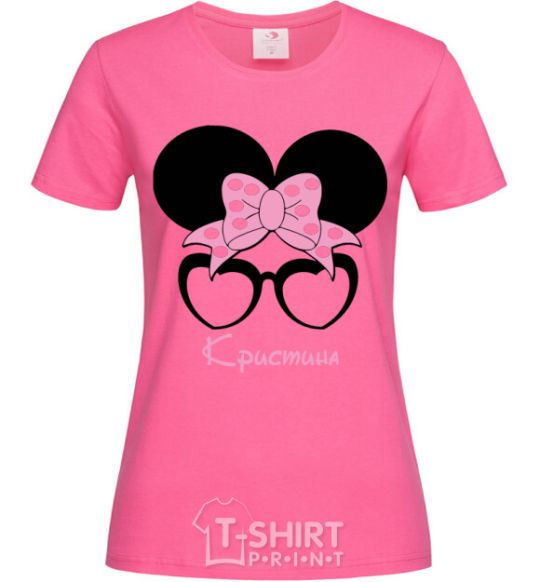 Женская футболка Кристина minnie Ярко-розовый фото