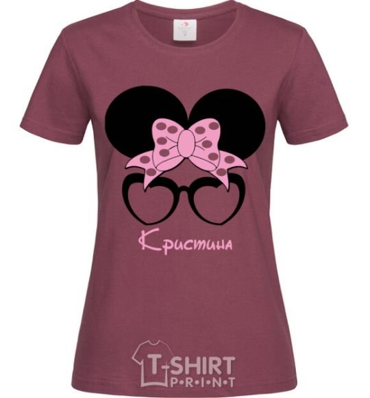 Женская футболка Кристина minnie Бордовый фото