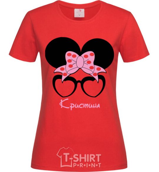 Женская футболка Кристина minnie Красный фото