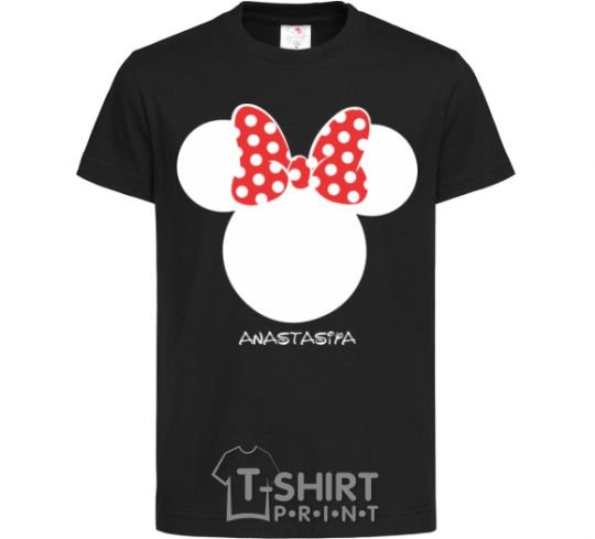Детская футболка Anastasiya minnie mouse Черный фото