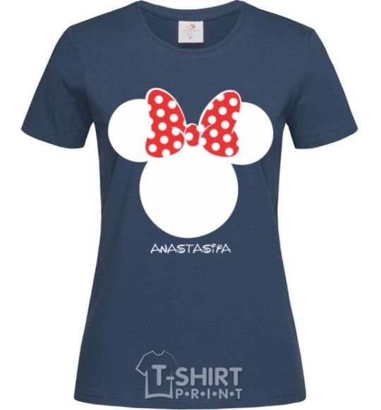 Женская футболка Anastasiya minnie mouse Темно-синий фото
