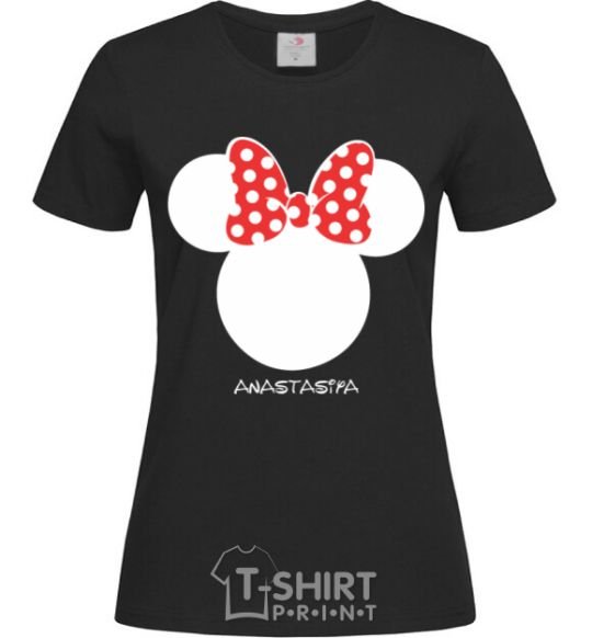 Women's T-shirt Anastasiya minnie mouse black фото