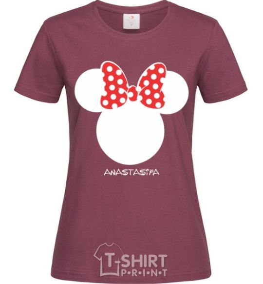 Women's T-shirt Anastasiya minnie mouse burgundy фото