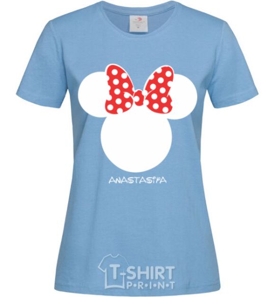 Women's T-shirt Anastasiya minnie mouse sky-blue фото