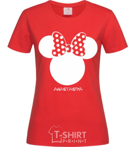 Women's T-shirt Anastasiya minnie mouse red фото