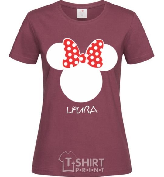 Женская футболка Lyuba minnie mouse Бордовый фото