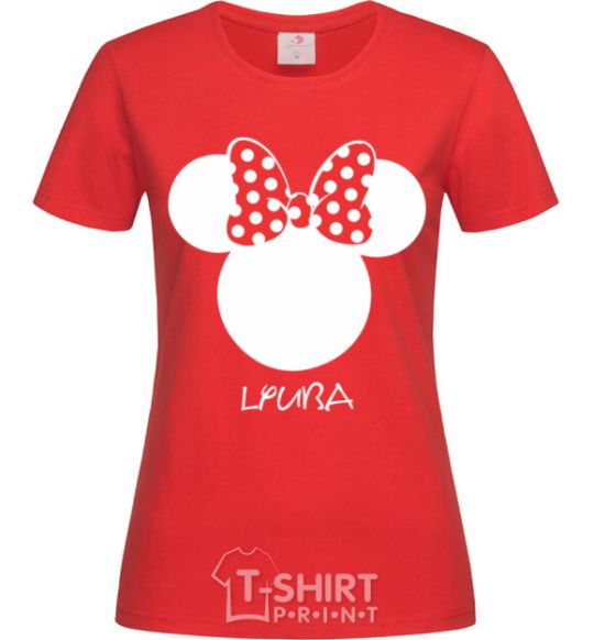 Women's T-shirt Lyuba minnie mouse red фото