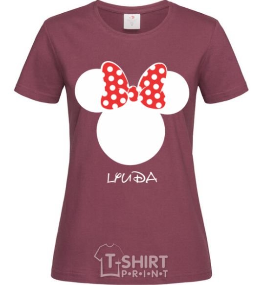 Женская футболка Lyuda minnie mouse Бордовый фото