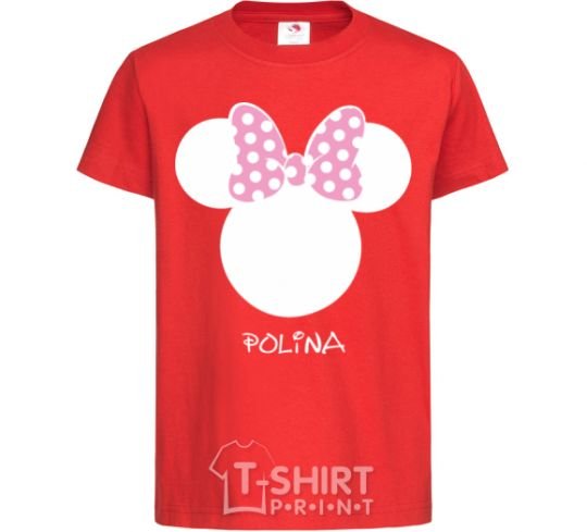 Kids T-shirt Polina minnie mouse red фото