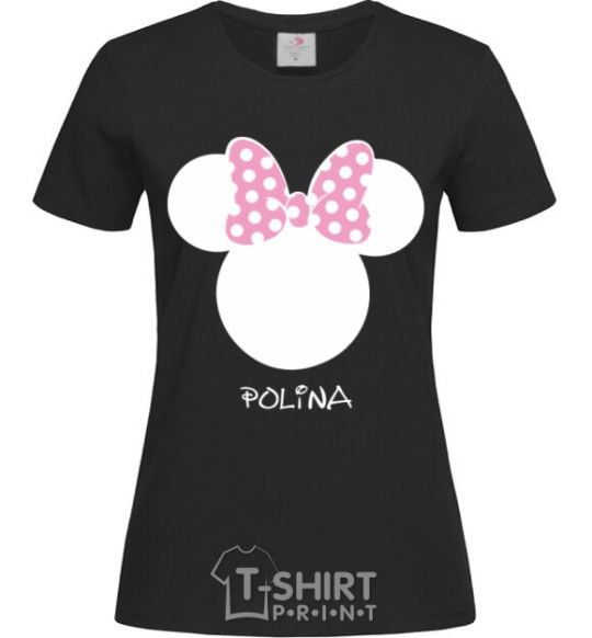 Женская футболка Polina minnie mouse Черный фото