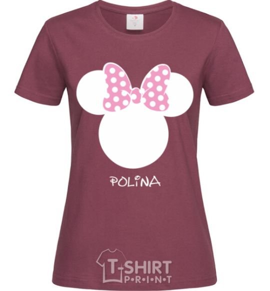 Женская футболка Polina minnie mouse Бордовый фото
