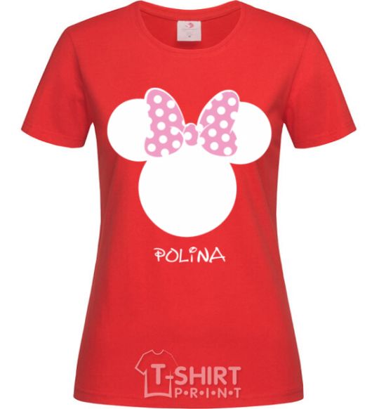 Женская футболка Polina minnie mouse Красный фото