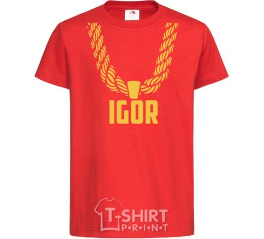 Детская футболка Igor золотая цепь Красный фото
