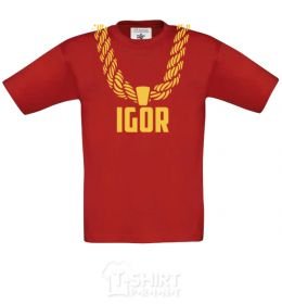 Kids T-shirt Igor gold chain red фото