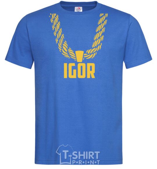 Мужская футболка Igor золотая цепь Ярко-синий фото