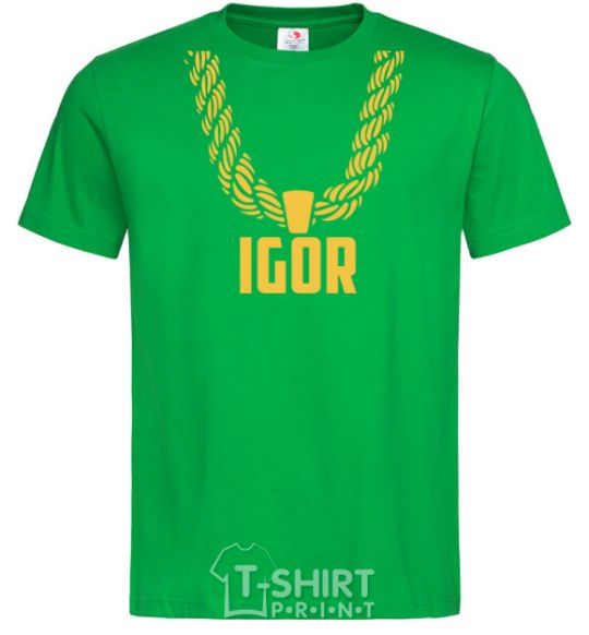 Men's T-Shirt Igor gold chain kelly-green фото