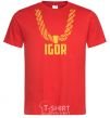 Men's T-Shirt Igor gold chain red фото