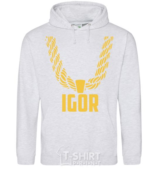 Men`s hoodie Igor gold chain sport-grey фото