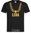 Men's T-Shirt Leha gold chain black фото