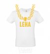 Men's T-Shirt Leha gold chain White фото