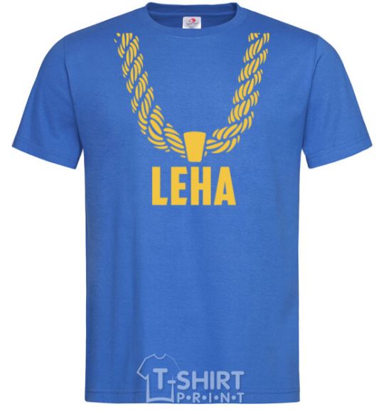 Men's T-Shirt Leha gold chain royal-blue фото