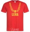 Men's T-Shirt Leha gold chain red фото