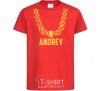Kids T-shirt Andrey gold chain red фото