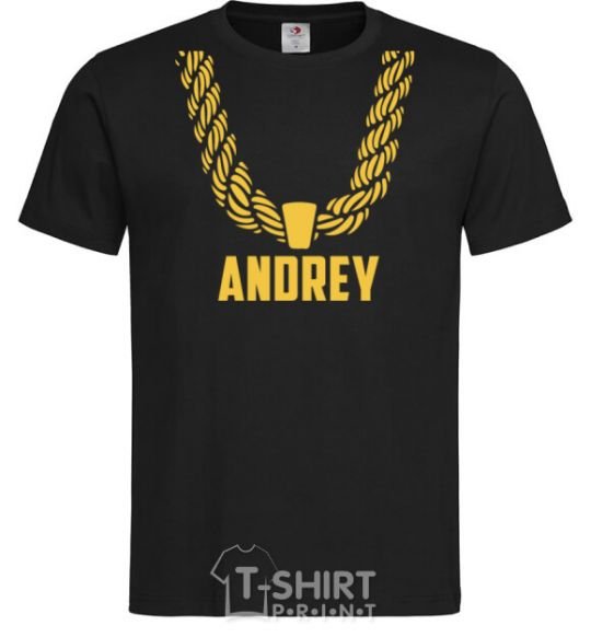 Мужская футболка Andrey золотая цепь Черный фото