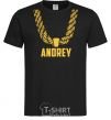 Men's T-Shirt Andrey gold chain black фото