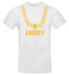 Men's T-Shirt Andrey gold chain White фото