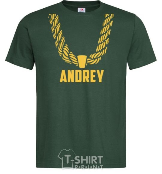 Men's T-Shirt Andrey gold chain bottle-green фото