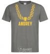 Men's T-Shirt Andrey gold chain dark-grey фото