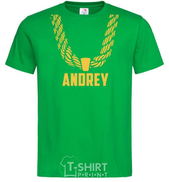 Мужская футболка Andrey золотая цепь Зеленый фото