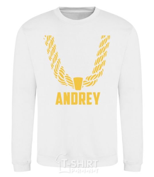 Sweatshirt Andrey gold chain White фото