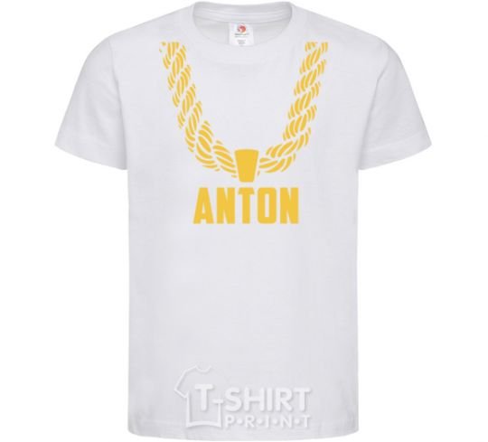 Kids T-shirt Anton gold chain White фото