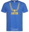 Men's T-Shirt Anton gold chain royal-blue фото