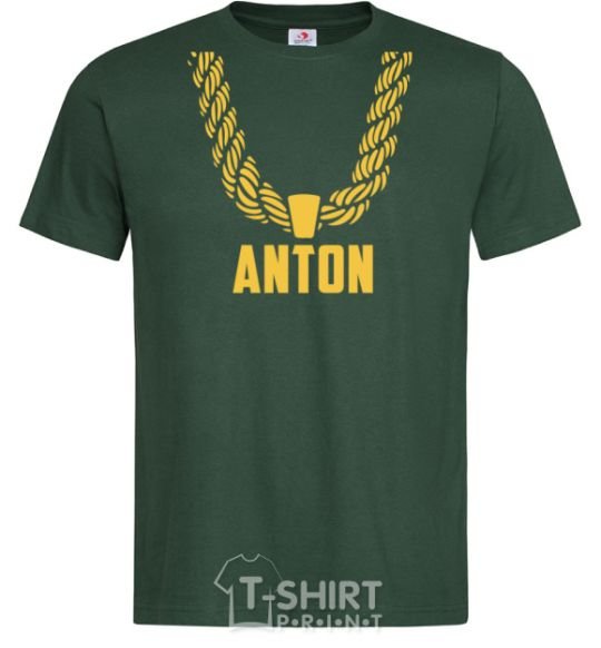 Men's T-Shirt Anton gold chain bottle-green фото