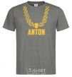 Men's T-Shirt Anton gold chain dark-grey фото