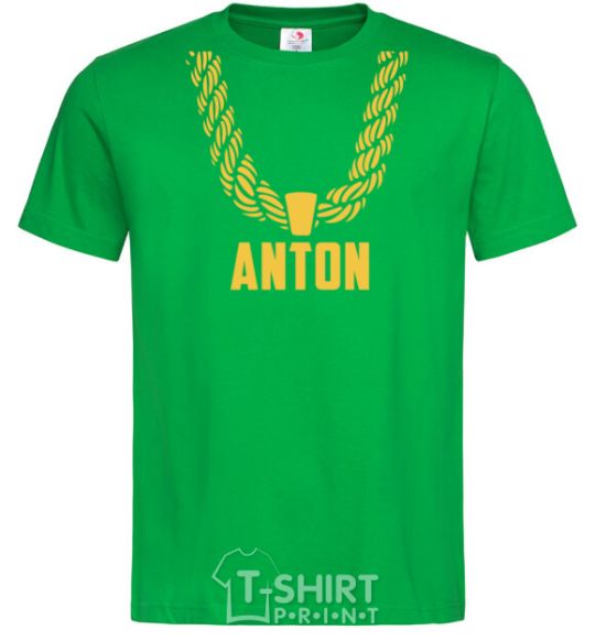 Men's T-Shirt Anton gold chain kelly-green фото