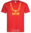 Men's T-Shirt Anton gold chain red фото